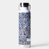 Portugese tegels - Azulejo Blue en White Floral Waterfles (Voorkant)