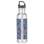Portugese tegels - Azulejo Blue en White Floral Waterfles (Achterkant)