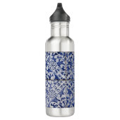 Portugese tegels - Azulejo Blue en White Floral Waterfles (Rechts)