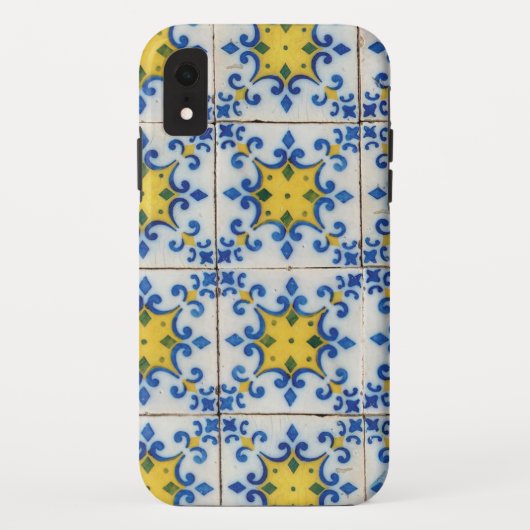 Portugese tegels - Azulejo Blue en Yellow Pattern Case-Mate iPhone Case (Achterkant)