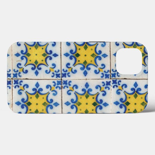 Portugese tegels - Azulejo Blue en Yellow Pattern Case-Mate iPhone Case (Achterkant (horizontaal))