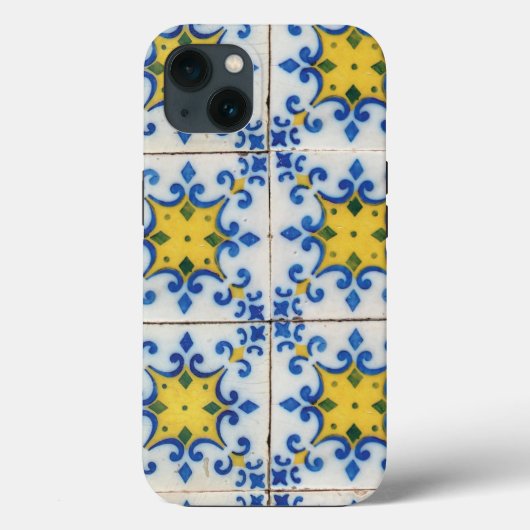 Portugese tegels - Azulejo Blue en Yellow Pattern Case-Mate iPhone Case (Achterkant)