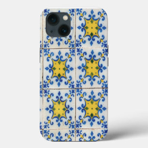 Portugese tegels - Azulejo Blue en Yellow Pattern iPhone 13 Hoesje