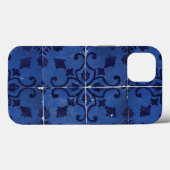 Portugese tegels - Azulejo Blue Floral Leaf Design Case-Mate iPhone Case (Achterkant (horizontaal))