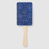 Portugese tegels - Azulejo Blue Floral Leaf Design Handwaaier (Voorkant)