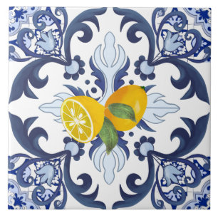 Portugese tegels,azulejo,citroenen,citrusvruchten tegeltje