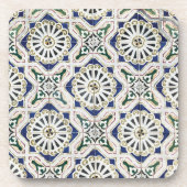 Portugese tegels - Azulejo Colorful Geometric Bier Onderzetter (Voorkant)