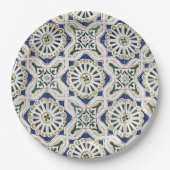 Portugese tegels - Azulejo Colorful Geometric Papieren Bordje (Voorkant)