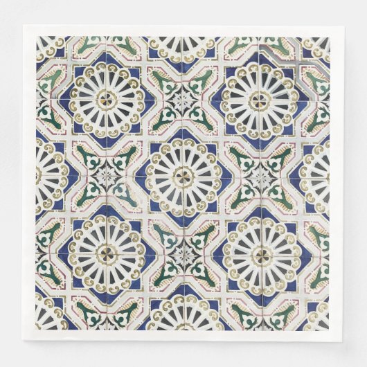 Portugese tegels - Azulejo Colorful Geometric Servet (Voorkant)