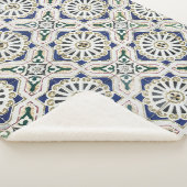 Portugese tegels - Azulejo Colorful Geometric Sherpa Deken (3/4)