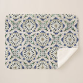 Portugese tegels - Azulejo Colorful Geometric Sherpa Deken (Voorkant (horizontaal))