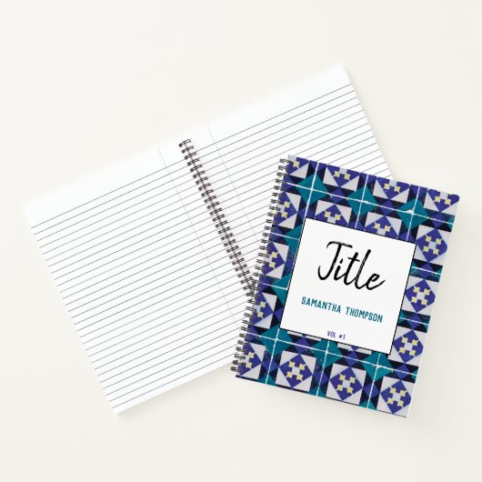 Portugese Tegels Azulejo Diamond Geometric Sketch Notitieboek (Binnen)