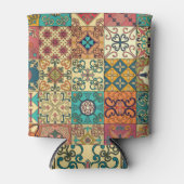 Portugese tegels: Azulejo stijl naadloos patroon. Blikjeskoeler (Voorkant)