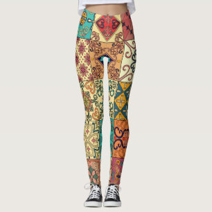 Portugese tegels: Azulejo stijl naadloos patroon. Leggings