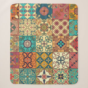 Portugese tegels: Azulejo stijl naadloos patroon. Sherpa Deken