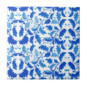 Portugese tegels Blauwe bloemen en bladeren Tegeltje (Voorkant)