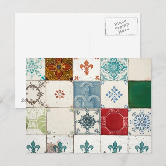 Portugese tegels briefkaart (Voorkant / Achterkant)