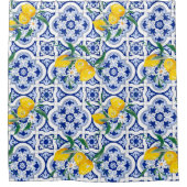 Portugese tegels, citroenen, vruchten, zomerkunst douchegordijn (Voorkant)