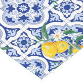 Portugese tegels, citroenen, vruchten, zomerkunst korte tafelloper (Hoek)