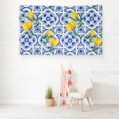 Portugese tegels, citroenen, vruchten, zomerkunst spandoek (Insitu)