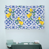 Portugese tegels, citroenen, vruchten, zomerkunst spandoek (Beurs)