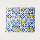 Portugese tegels, citroenen, vruchten, zomerkunst wandkleed (Voorkant (horizontaal))