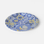 Portugese Tegels en sardines Papieren Bordje (Gekanteld)