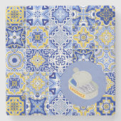 Portugese Tegels en sardines Stenen Onderzetter (Voorkant)