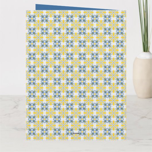 Portugese tegels familiefoto fotolijst kerstkaart kaart (Achterkant)