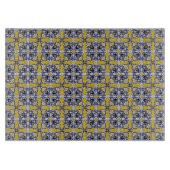 Portugese tegels in blauw en geel voor kerstmis snijplank (Voorkant)