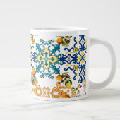 Portugese  tegels kiwi en citroenpatroon cu grote koffiekop (Rechts)