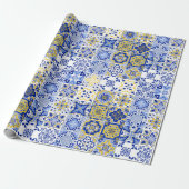 Portugese Tegels Patroon Cadeaupapier (Uitgerold)