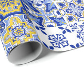Portugese Tegels Patroon Cadeaupapier (Rol Hoek)