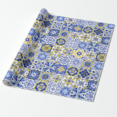 Portugese Tegels Patroon Cadeaupapier (Uitgerold)