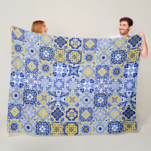 Portugese Tegels Patroon  Fleece Deken