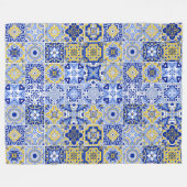 Portugese Tegels Patroon  Fleece Deken (Voorkant (Horizontaal))