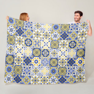 Portugese Tegels Patroon  Fleece Deken