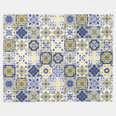 Portugese Tegels Patroon  Fleece Deken (Voorkant (Horizontaal))