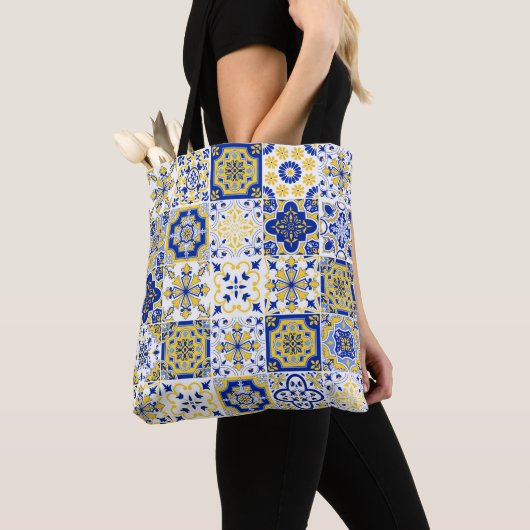Portugese Tegels Patroon Tote Bag (Dichtbij)