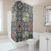 Portugese Tegels: Talavera stijl naadloos Douchegordijn (In situ)