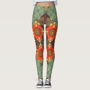Portugese Tegels Talavera Stijl Patroon Leggings