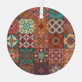 Portugese Tegels: Talavera Style Azulejo. Glas Ornament (Achterkant)