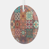 Portugese Tegels: Talavera Style Azulejo. Glas Ornament (Voorkant links)