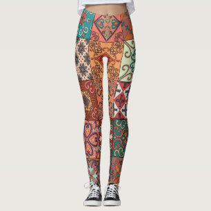 Portugese Tegels: Talavera Style Azulejo. Leggings