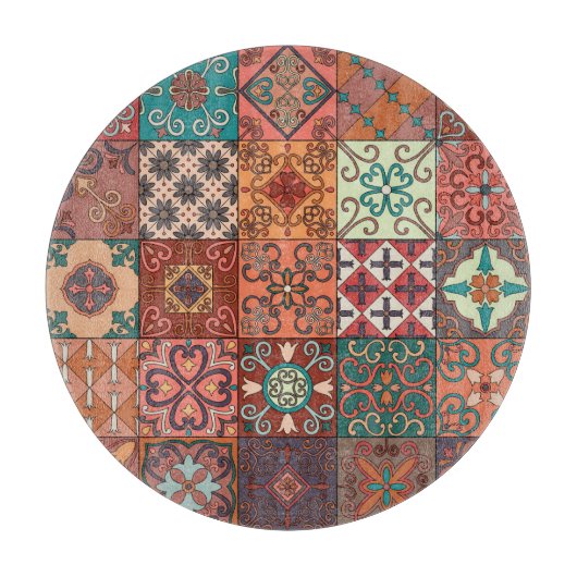 Portugese Tegels: Talavera Style Azulejo. Snijplank (Voorkant)