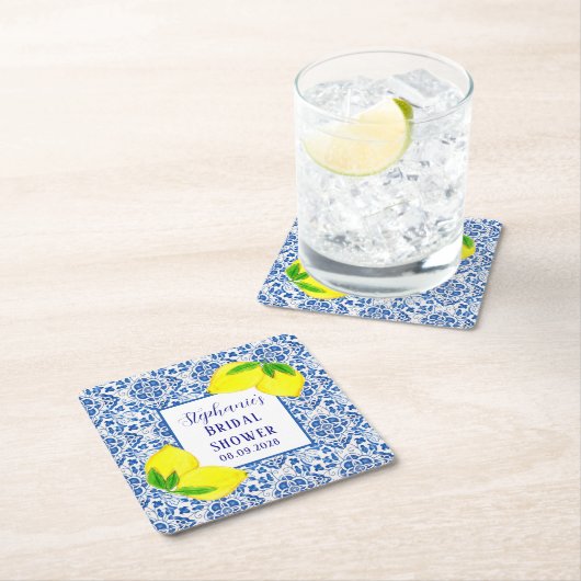 Portugese Tegelwerk Citroen Mediterrane Bruidsdouc Kartonnen Onderzetters (Insitu)