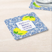 Portugese Tegelwerk Citroen Mediterrane Bruidsdouc Kartonnen Onderzetters (Schuin)