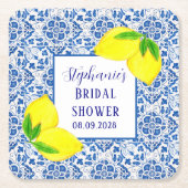 Portugese Tegelwerk Citroen Mediterrane Bruidsdouc Kartonnen Onderzetters (Voorkant)