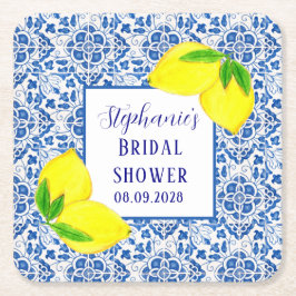 Portugese Tegelwerk Citroen Mediterrane Bruidsdouc Kartonnen Onderzetters