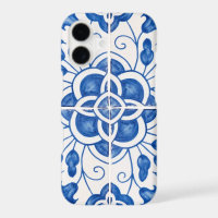 Portugese Tegelwerk Mediterraan Blauw Bloemmotief